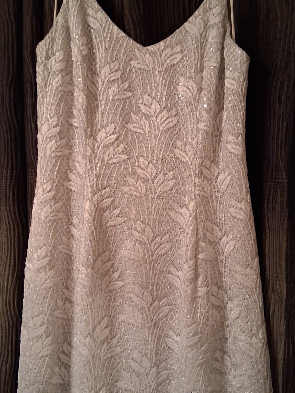 Bari Jay Vintage Beaded Leaf-Pattern Dress